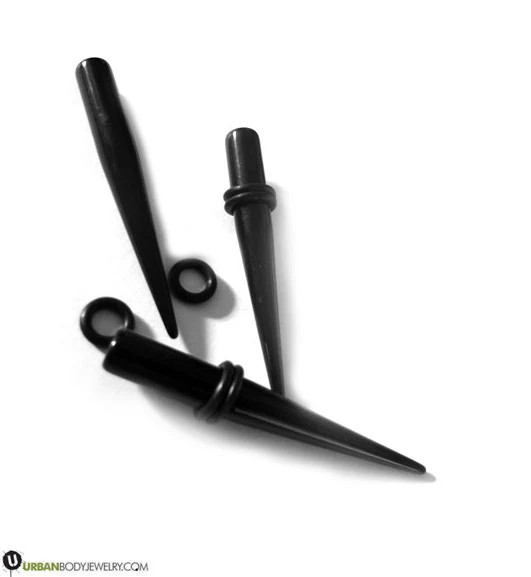 1 Gauge Acrylic Black Taper - Image 2