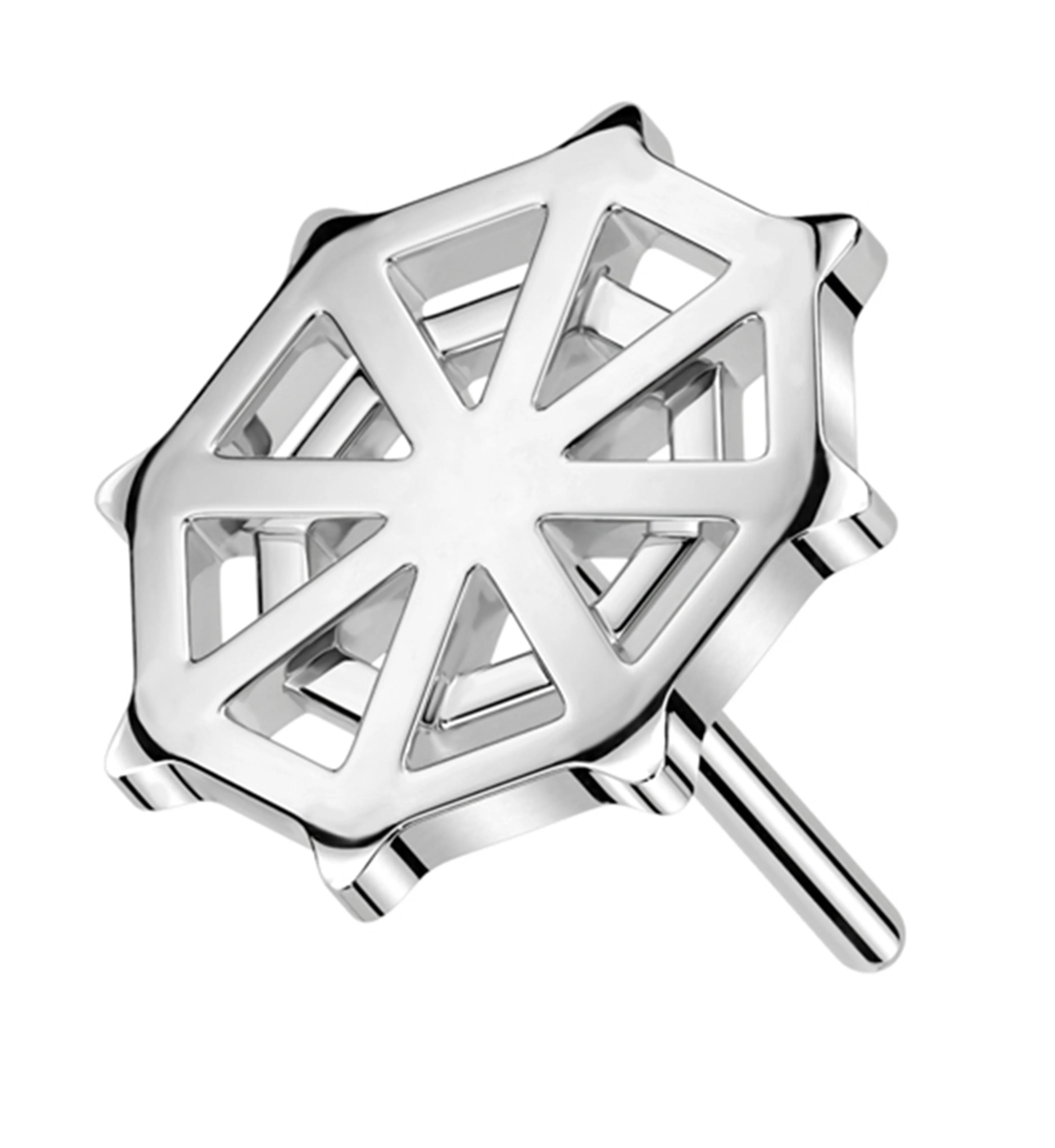 14kt White Cobweb Threadless Top