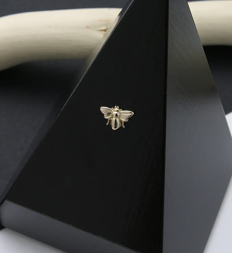 14kt Gold Bee Threadless Top - Image 2
