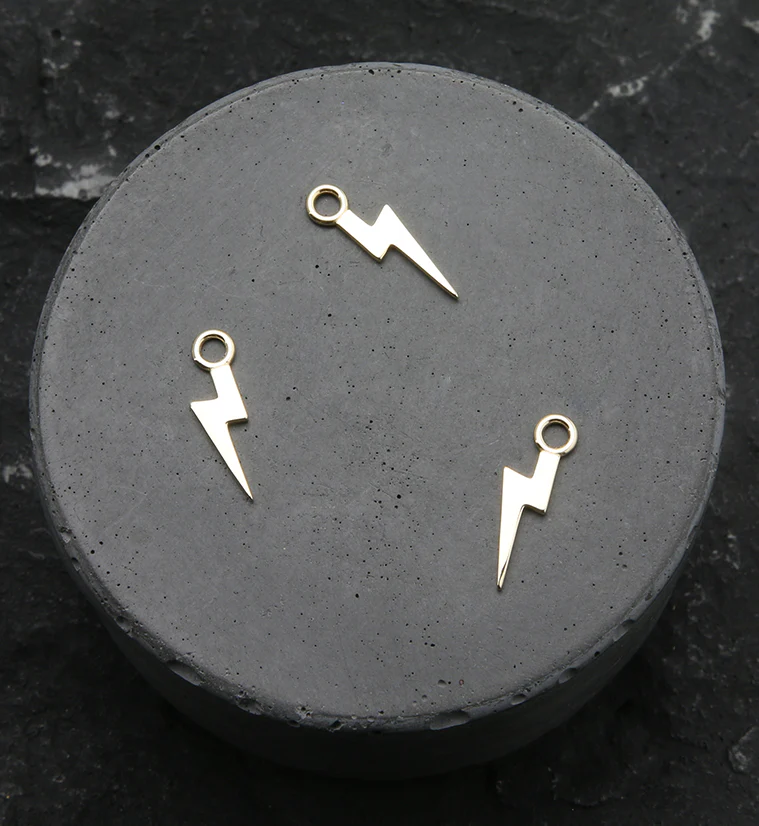 14kt Gold Electric Bolt Charm - Image 2