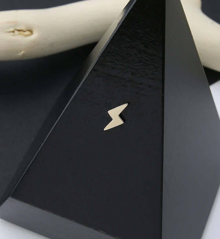 14kt Gold Bolt Threadless Top - Image 2
