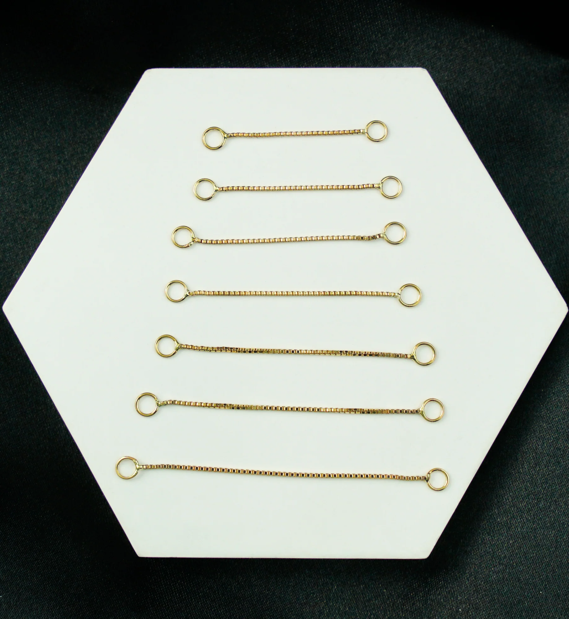 14kt Gold Box Nose & Cartilage Piercing Chain - Image 2
