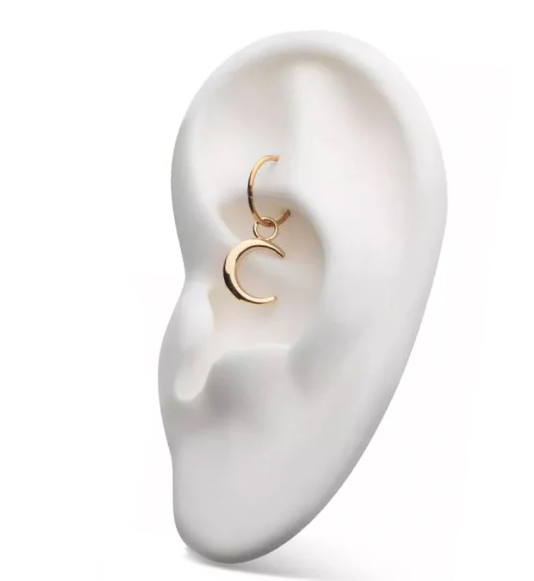 14kt Gold Crescent Charm - Image 3