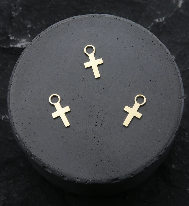 14kt Gold Cross Charm - Image 2
