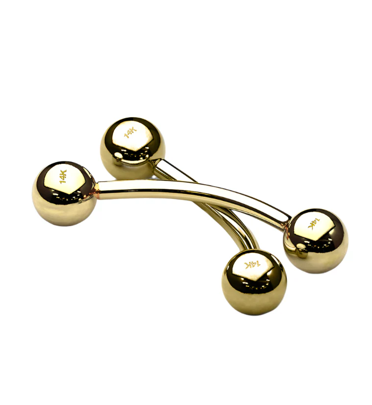 14kt Gold Curved Barbell