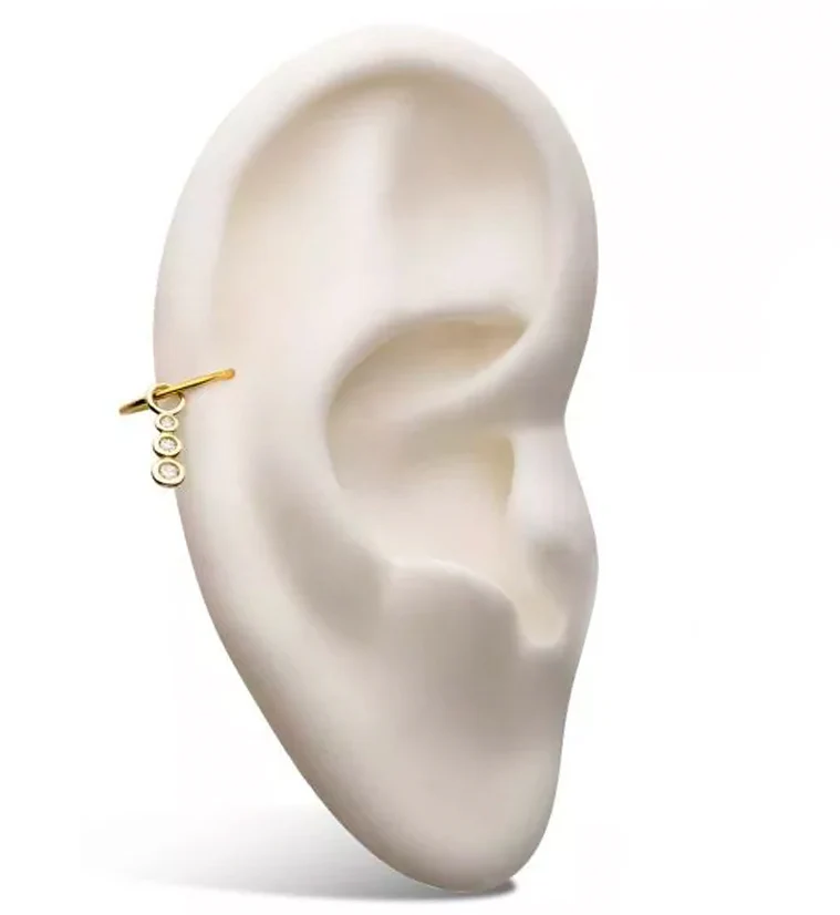 14kt Gold Descend CZ Charm - Image 3