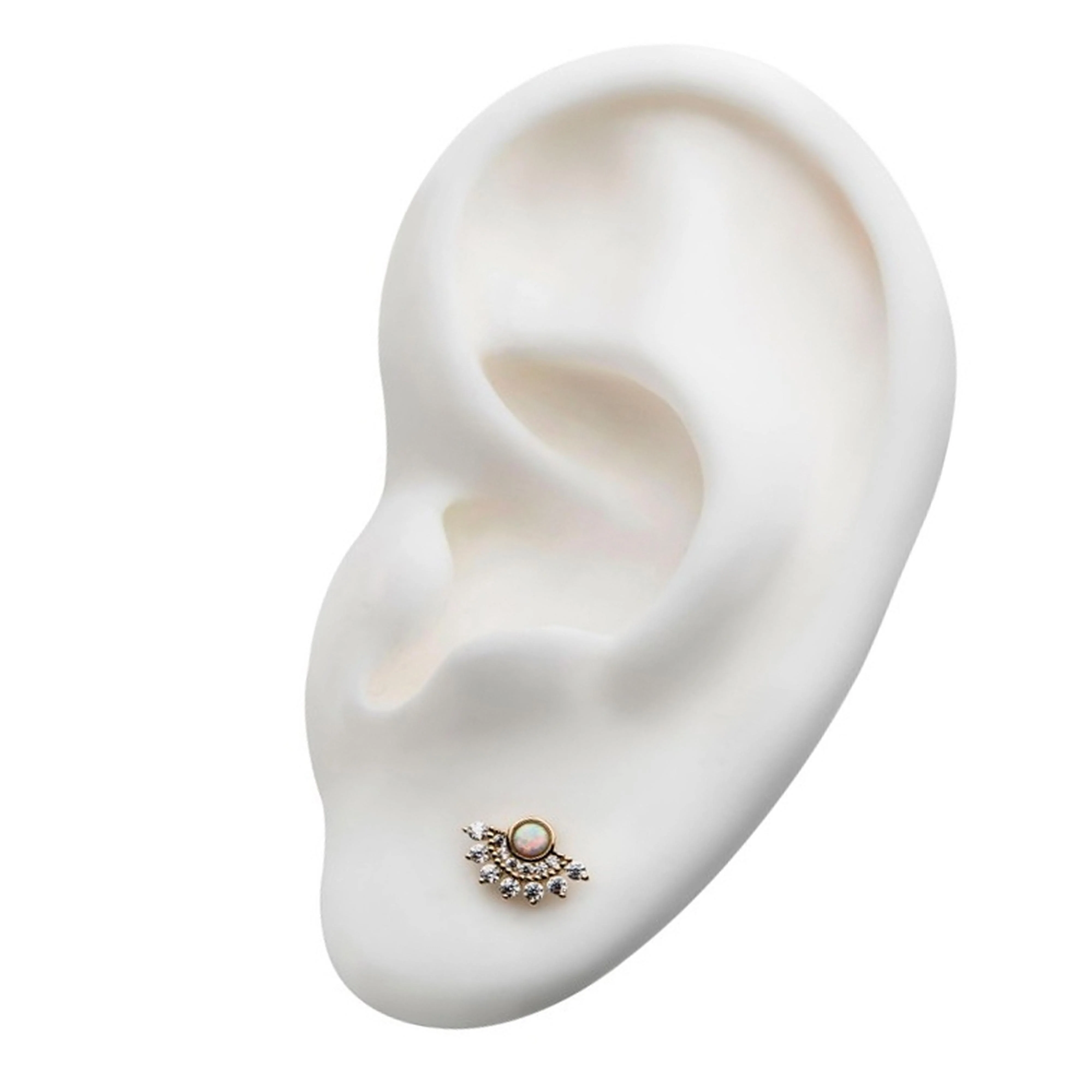 14kt Gold Draft Opalite Threadless Top - Image 3