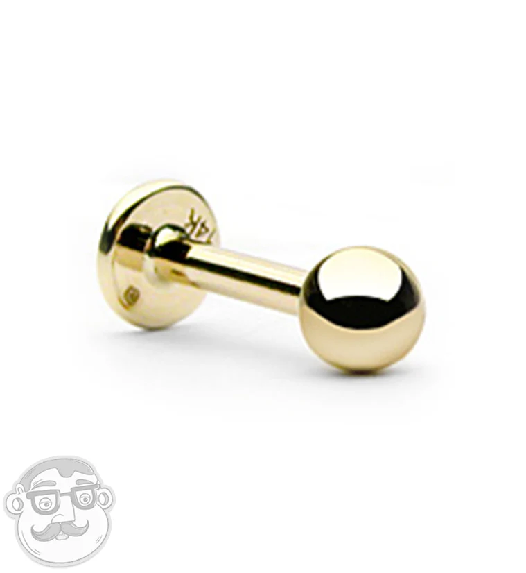 14kt Gold Flat Back Labret Post - Image 5