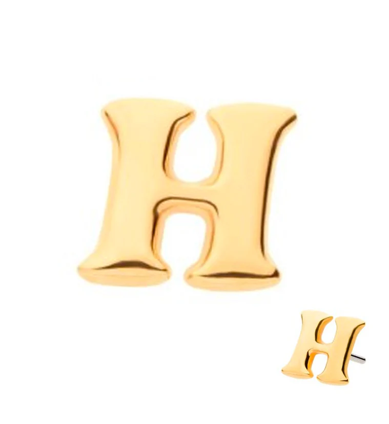 14kt Gold Letter H Threadless Top