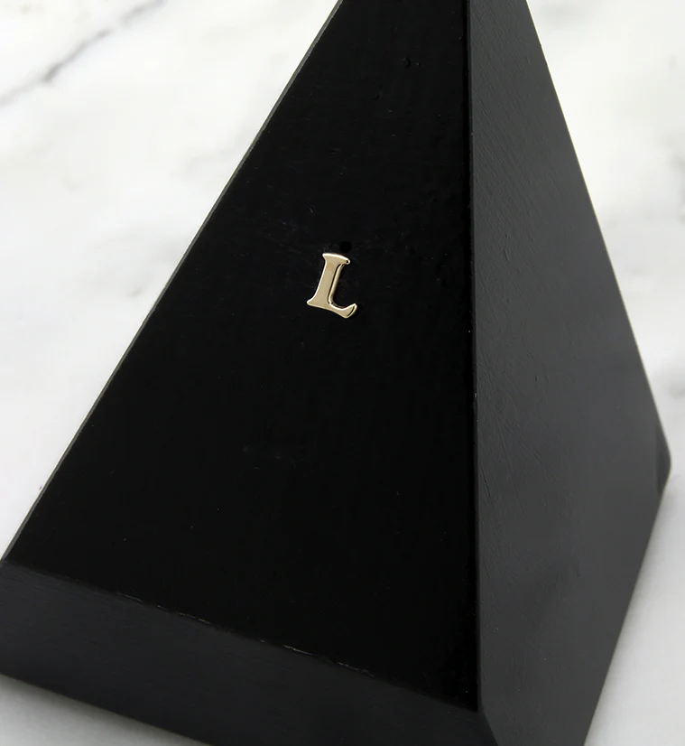 14kt Gold Letter L Threadless Top - Image 2