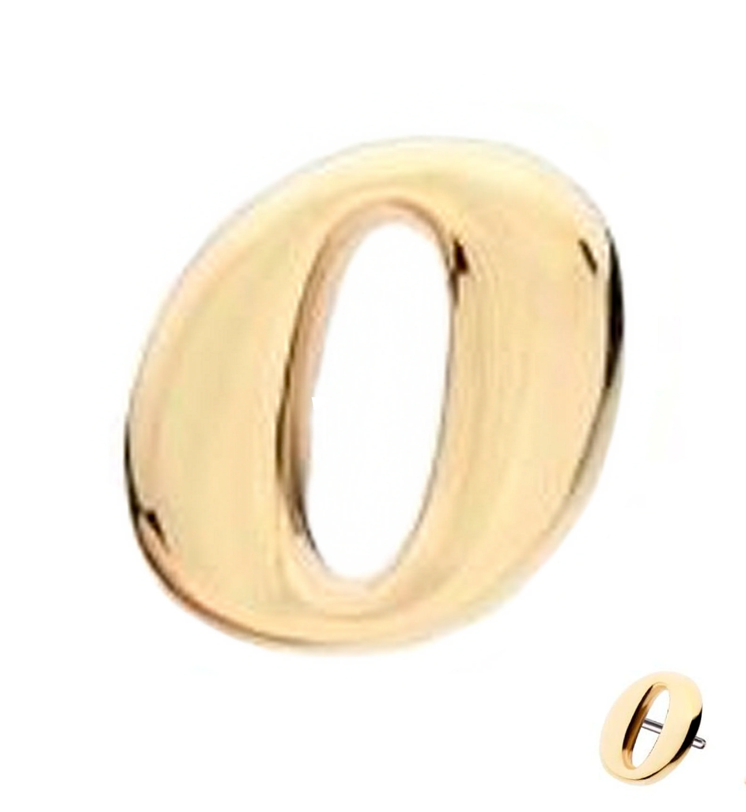 14kt Gold Letter O Threadless Top
