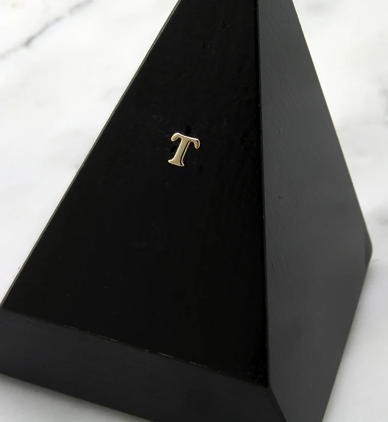 14kt Gold Letter T Threadless Top - Image 2