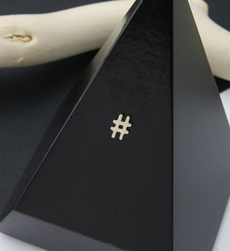 14kt Gold Hashtag Threadless Top - Image 2