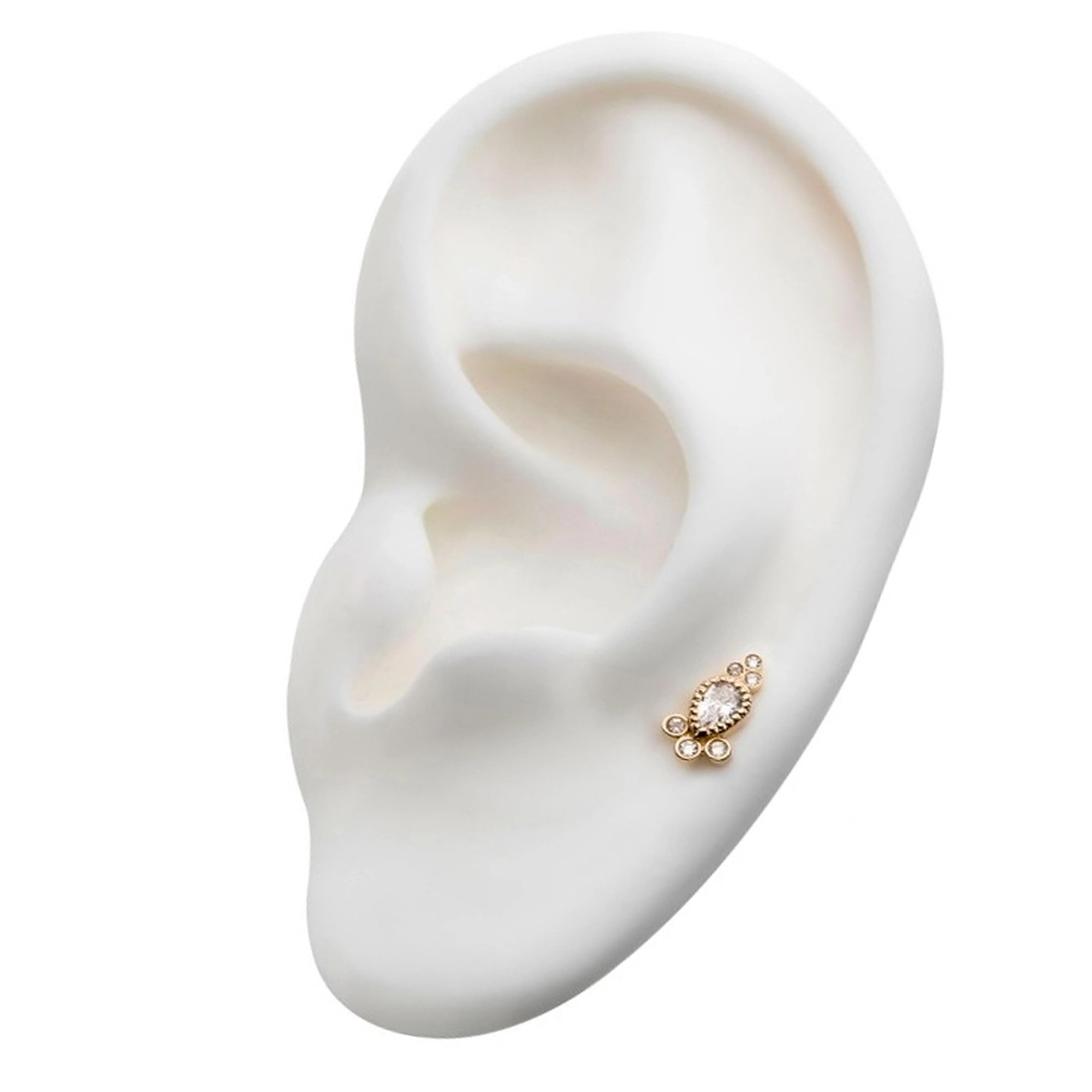 14kt Gold Pending CZ Threadless Top - Image 3
