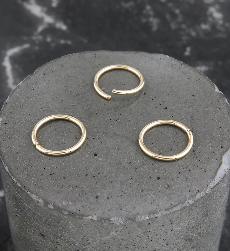 14kt Gold Seamless Hoop Ring - Image 2