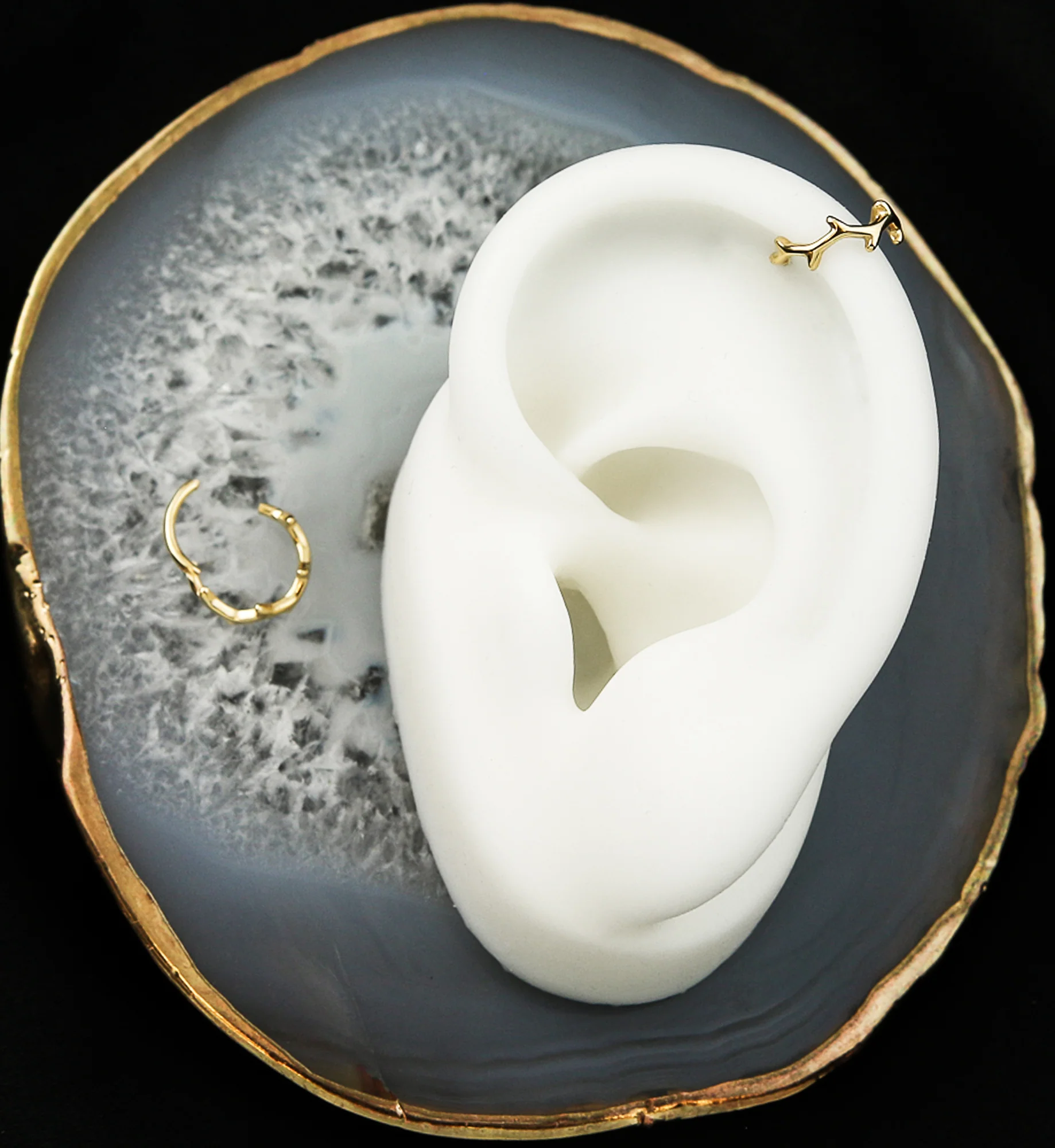 14kt Gold Thorn Hinged Segment Ring - Image 2