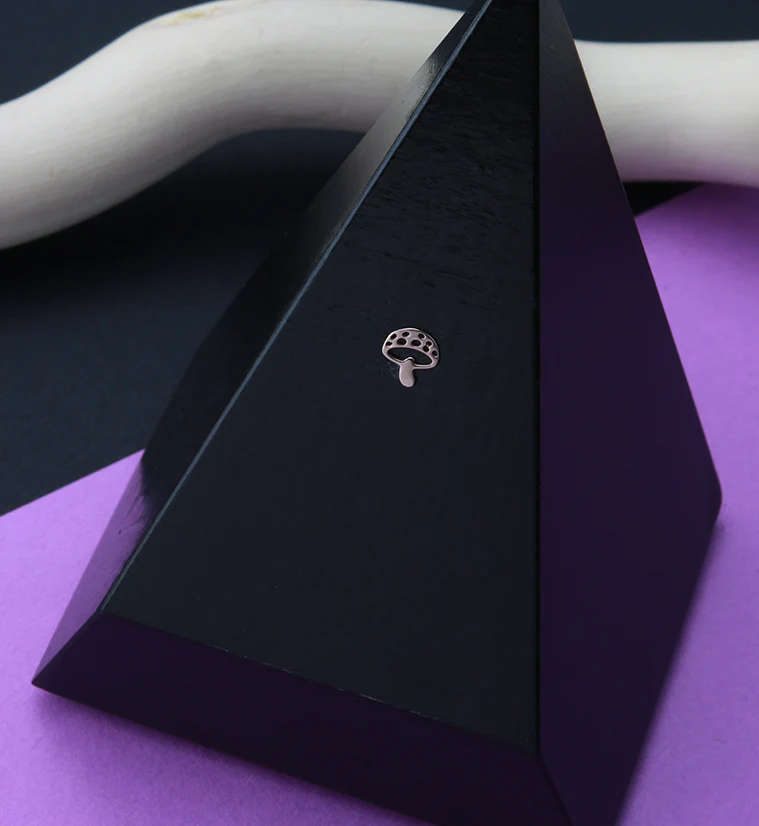 14kt Rose Gold Shroom Threadless Top - Image 3