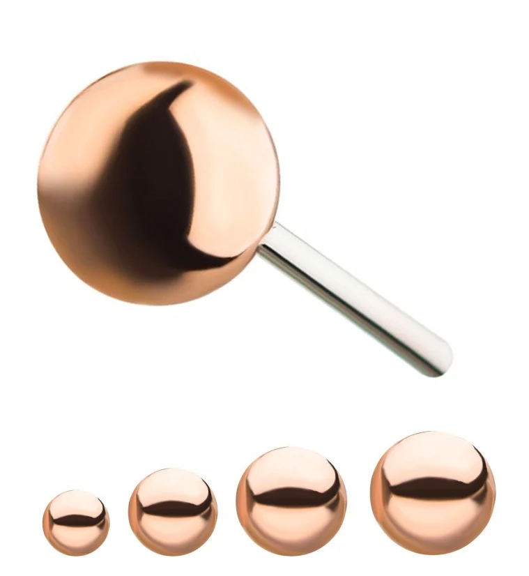 14kt Rose Gold Threadless Ball Top - Image 4