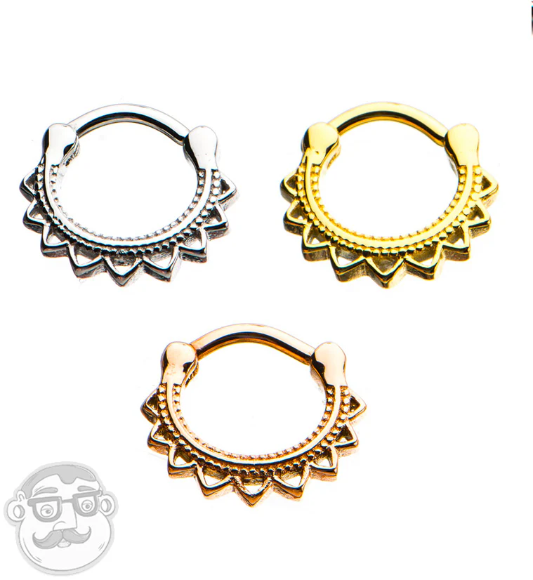 16G Amour Gold PVD Septum Clicker - Image 2