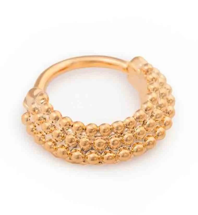 16G Beaded Gold PVD Brass Hinged Clicker