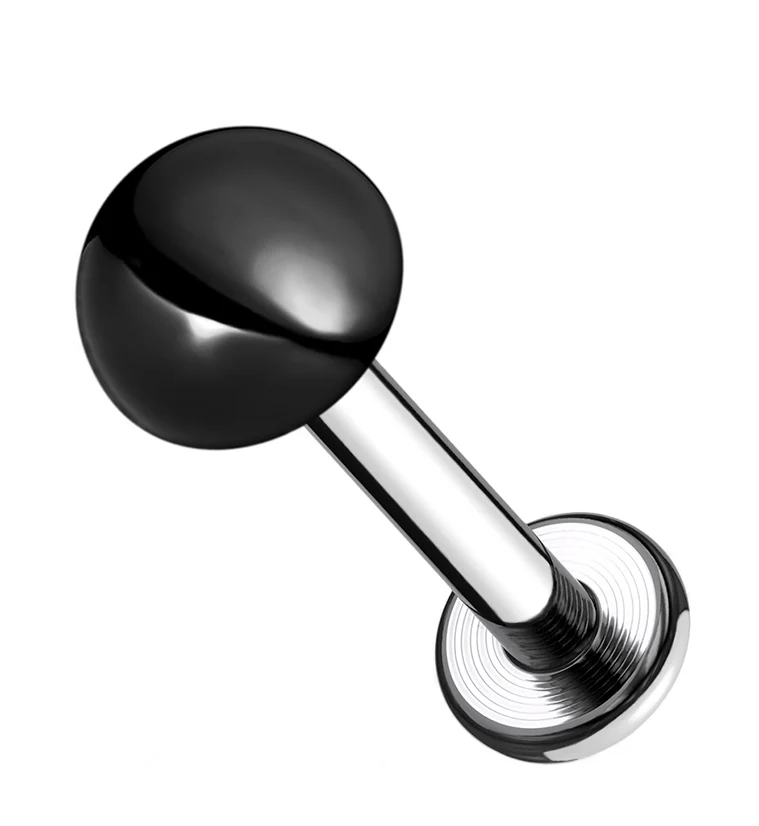 16G Black Dome Top Titanium Labret - Image 2