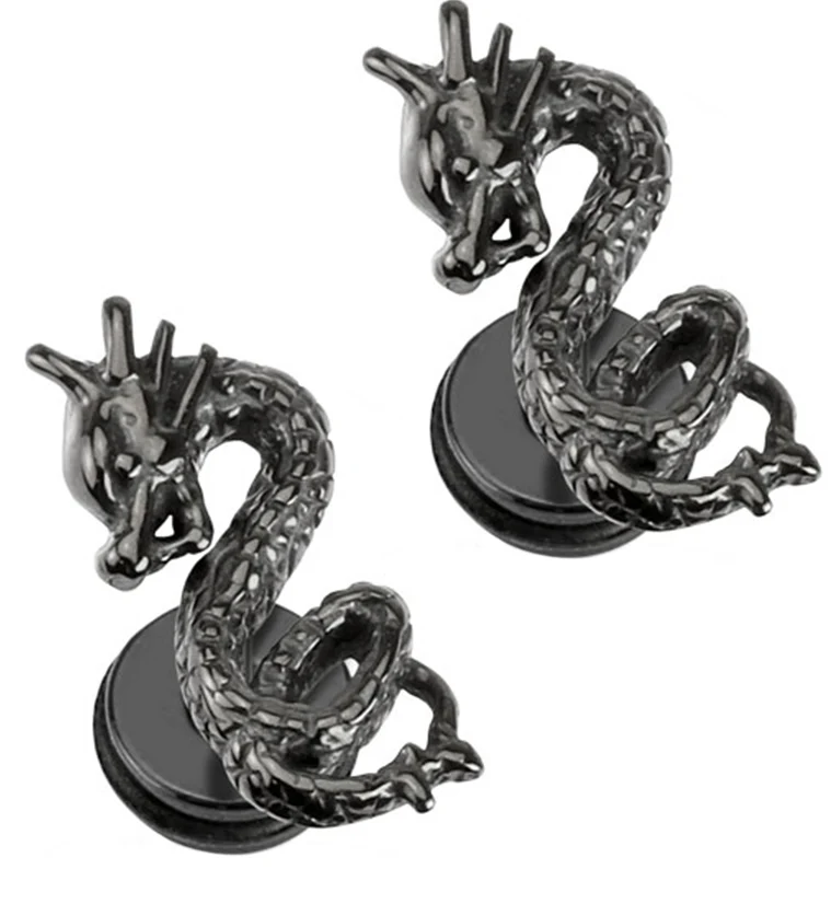 16G Black Dragon Fake Plugs - Gauges