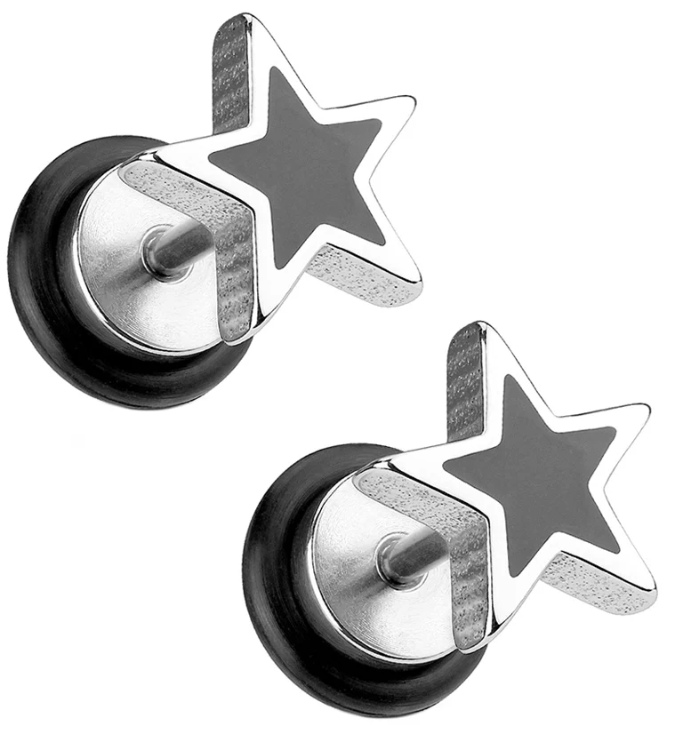16G Black Star Fake Plugs - Gauges - Image 2
