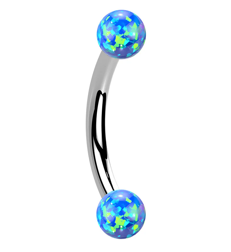 Blue Opalite Internally Threaded Curved Barbell