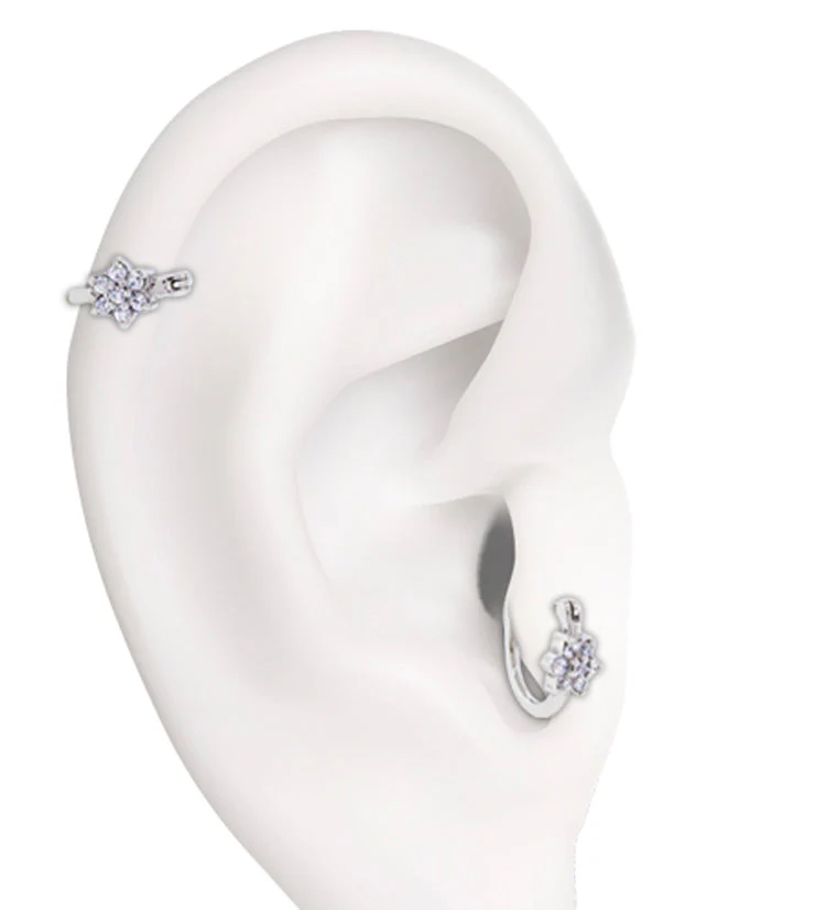 16G CZ Flower Tragus Clicker - Image 2