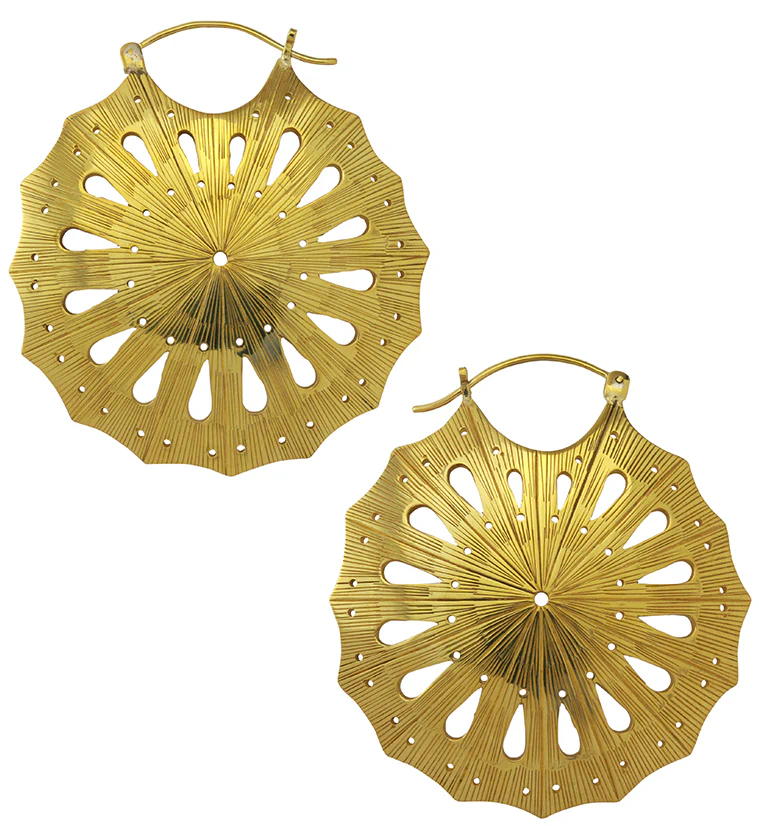 16G Gritty Brass Earrings - Image 2