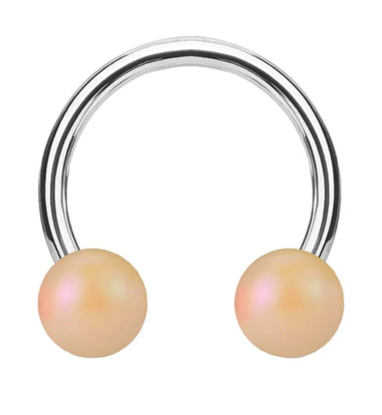 Matte Peach Stainless Steel Circular Barbell