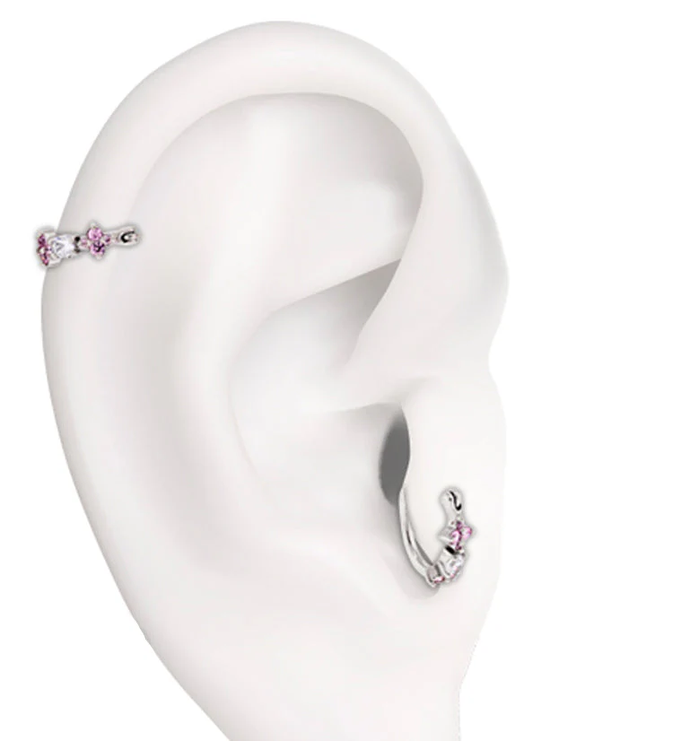 16G Multi Gem Tragus Clicker - Image 2