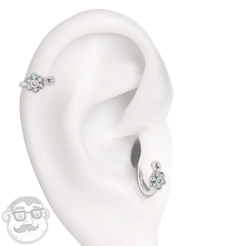 16G Opalite Flower Tragus Clicker - Image 2