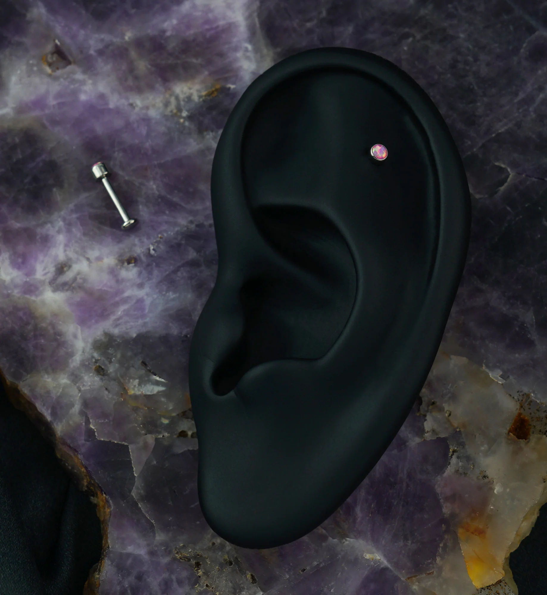 Pink Opalite Titanium Labret - Image 2