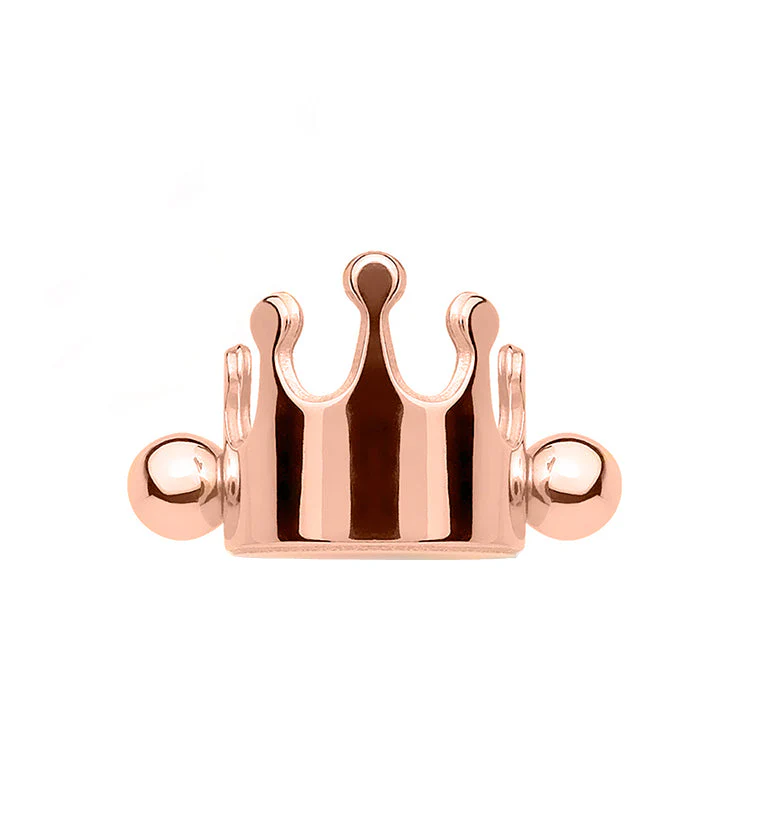 16G PVD Rose Gold Crown Helix - Cartilage Barbell