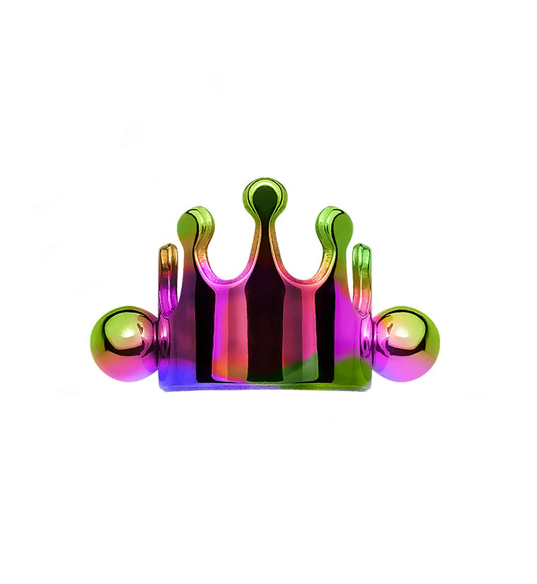 16G Rainbow Crown Helix - Cartilage Barbell