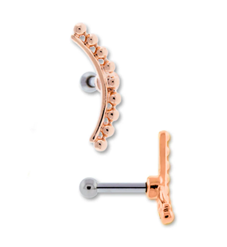 16G Rose Gold PVD Distill Tragus - Cartilage Barbell