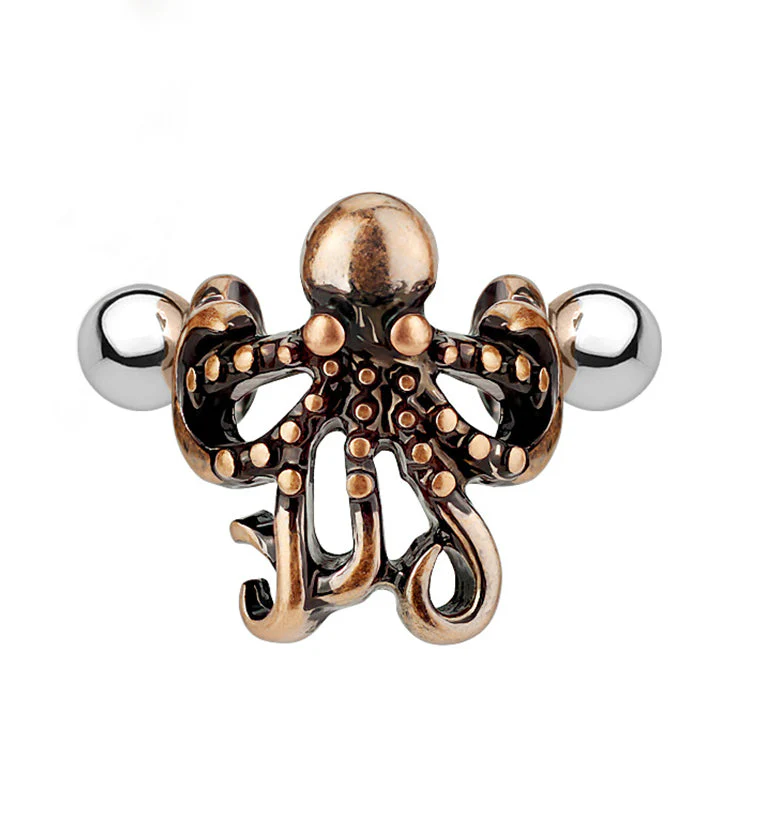 16G Rose Gold Squid Helix - Cartilage Barbell