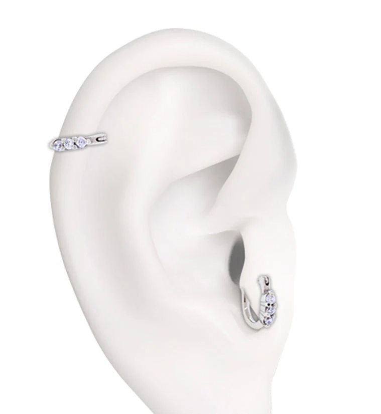16G Triple CZ Tragus Clicker - Image 2