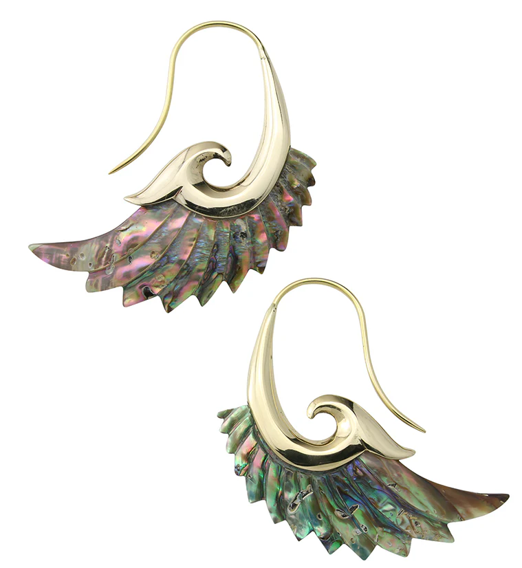 18G Aileron Brass Abalone Hangers / Earrings - Image 2