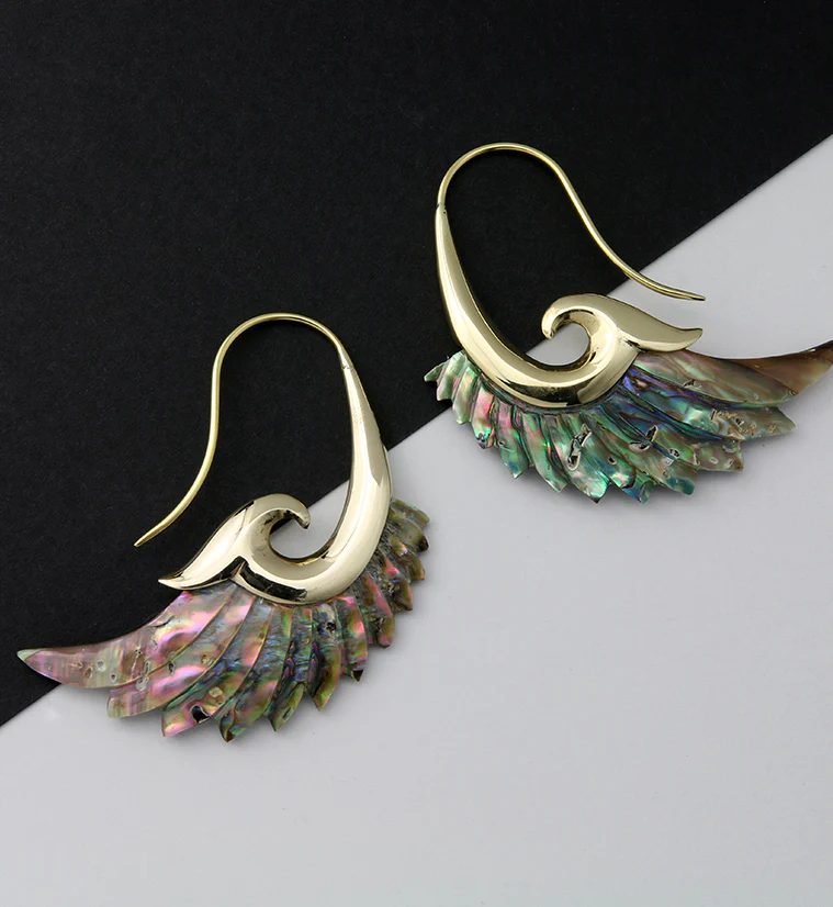 18G Aileron Brass Abalone Hangers / Earrings - Image 3