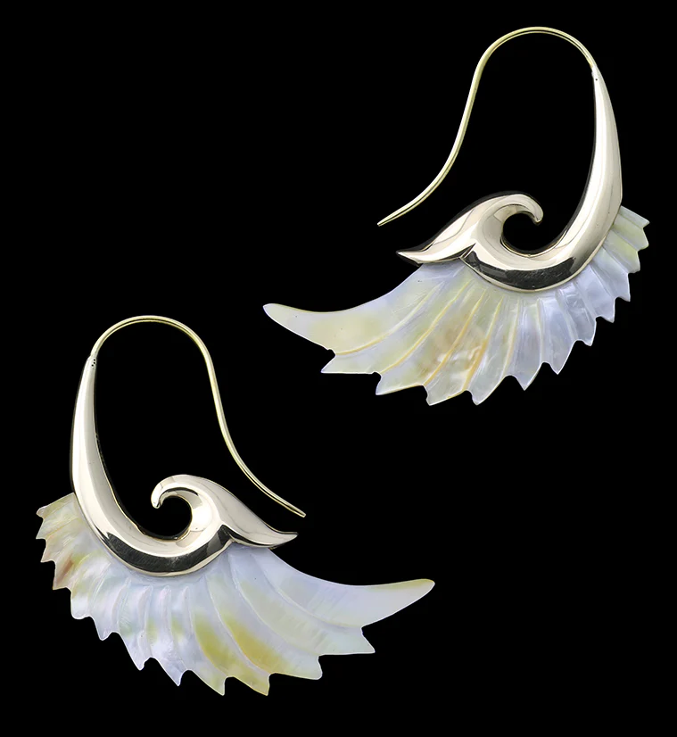 18G Aileron Brass MOP Hangers / Earrings