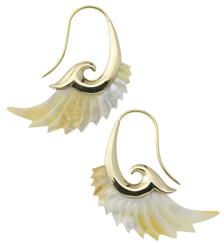 18G Aileron Brass MOP Hangers / Earrings - Image 2
