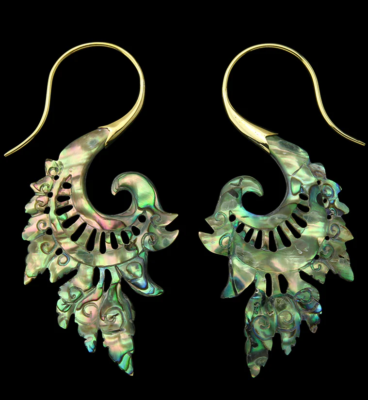 18G Alary Brass Abalone Hangers / Earrings
