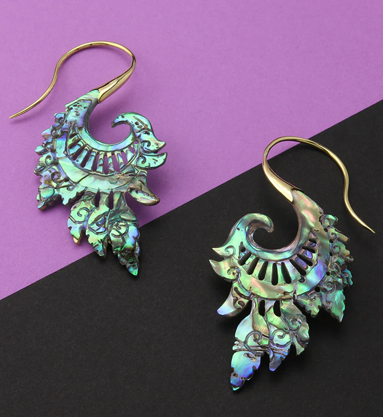 18G Alary Brass Abalone Hangers / Earrings - Image 2