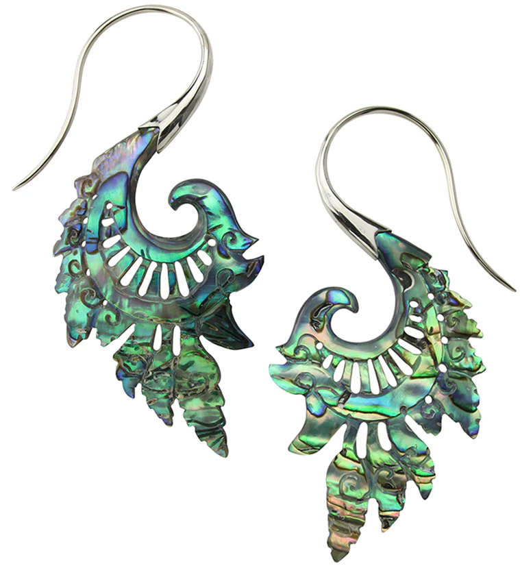 18G Alary White Brass Abalone Hangers / Earrings - Image 3