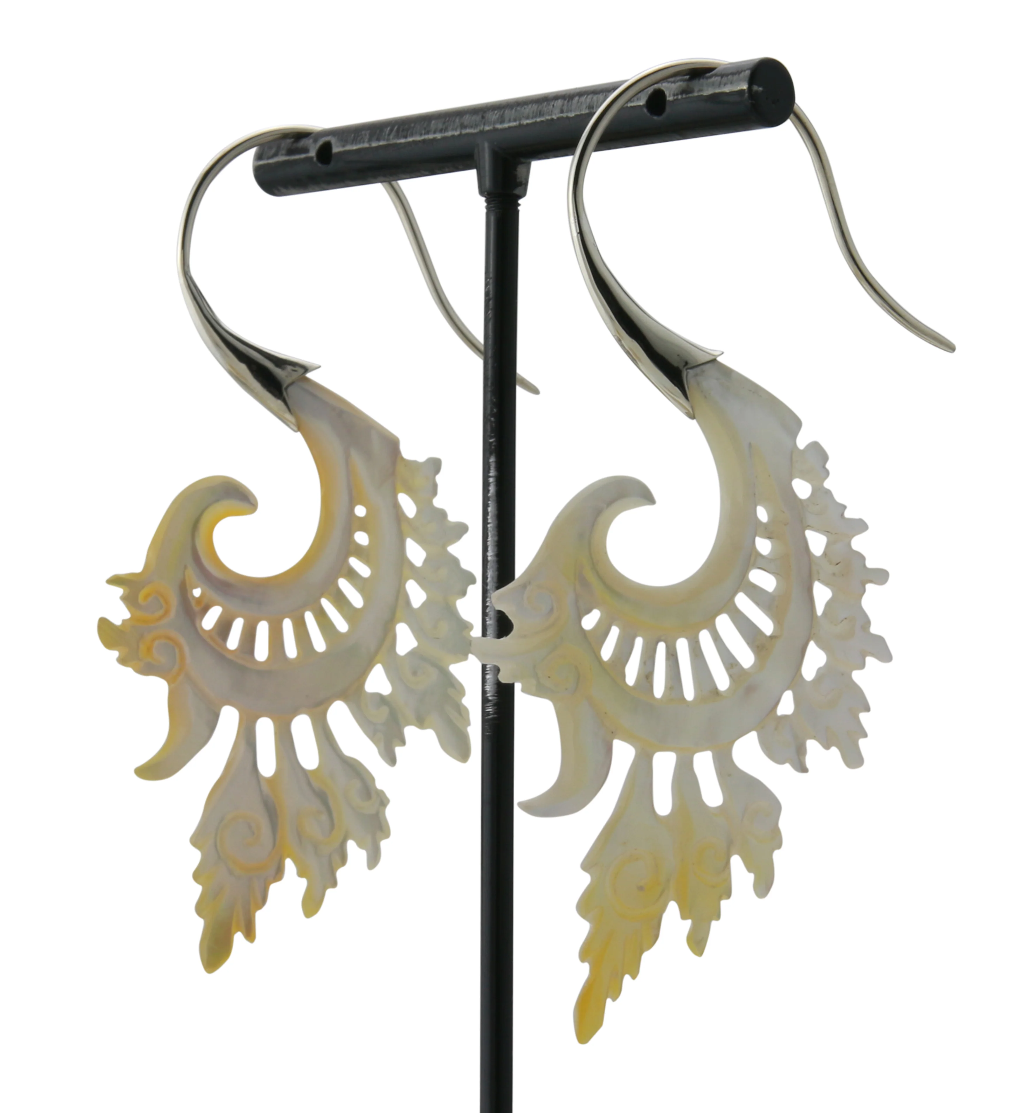 18G Alary White Brass MOP Hangers / Earrings - Image 5