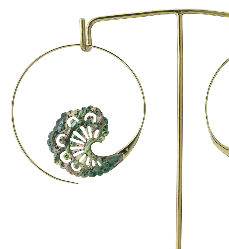 18G Baroque Brass Abalone Hangers / Earrings - Image 3