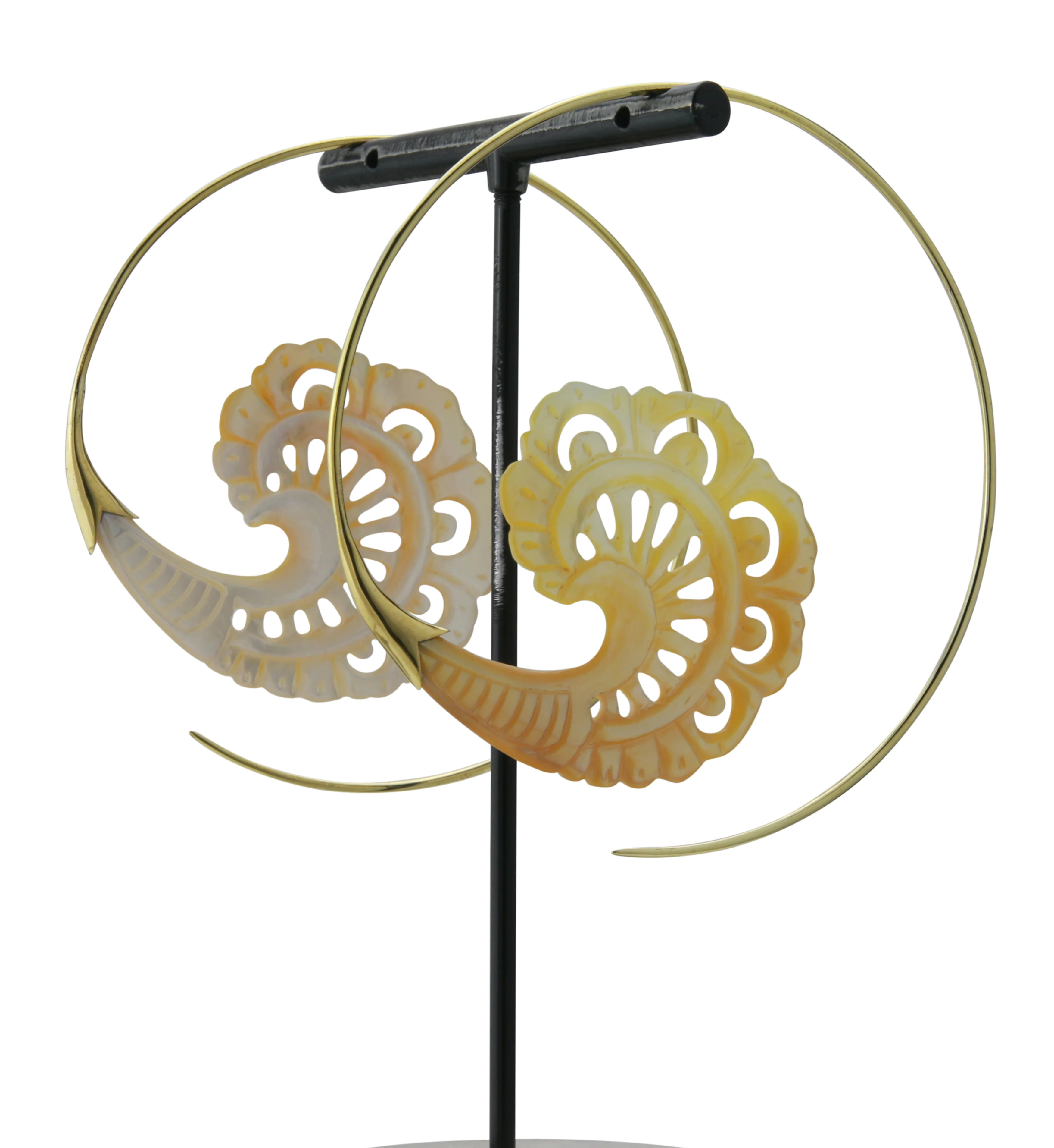 18G Baroque Brass MOP Hangers / Earrings - Image 5