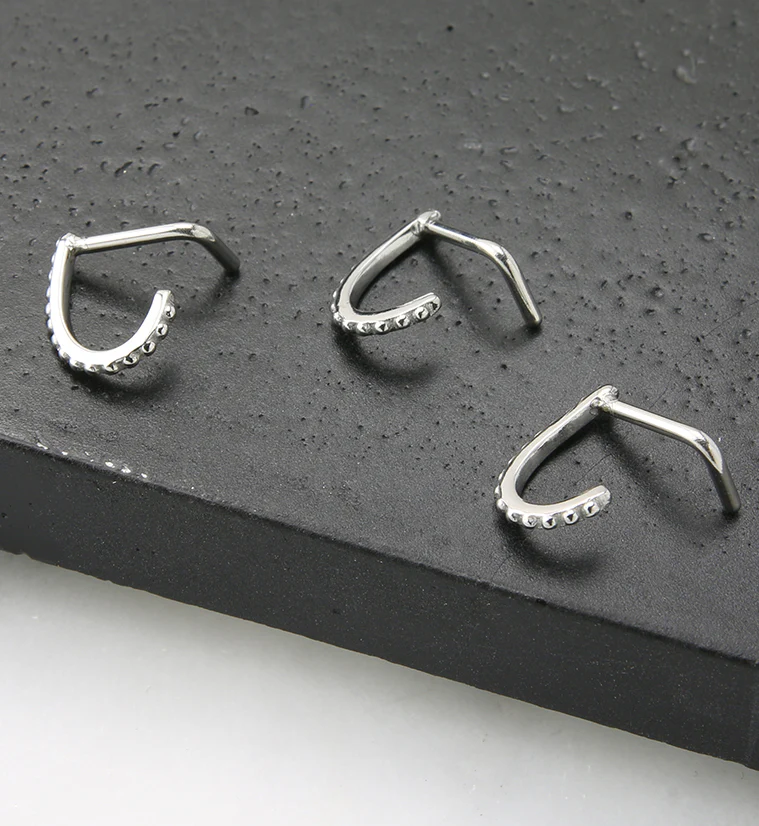 18G Beaded Line Nose Curve - Image 2